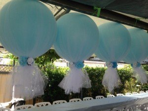 decoraciones con globos y tul