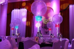 decoraciones con globos y tul