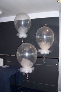 decoraciones con globos y tul