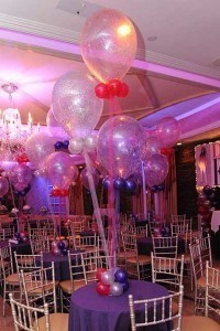 decoraciones con globos y tul