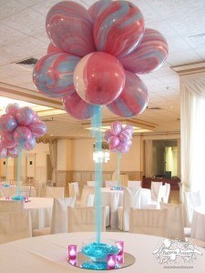 decoraciones con globos y tul