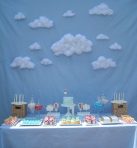 decoracion baby shower con Nubes 